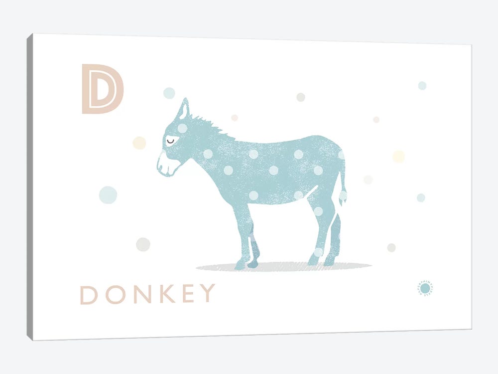 Donkey by PaperPaintPixels 1-piece Canvas Wall Art