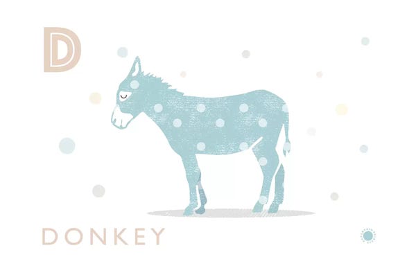 The Letter D: Donkey by PaperPaintPixels