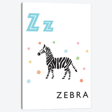 Illustrated Alphabet Flash Cards - Z Canvas Print #PPX293} by PaperPaintPixels Art Print