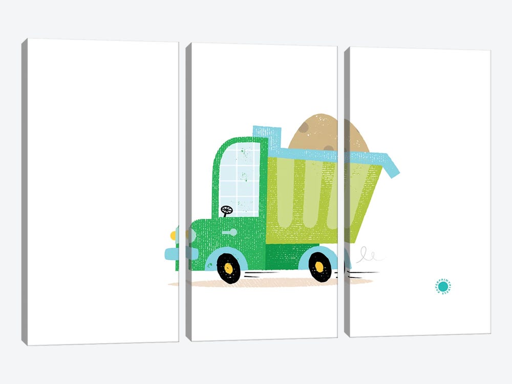 Dumper Truck by PaperPaintPixels 3-piece Art Print