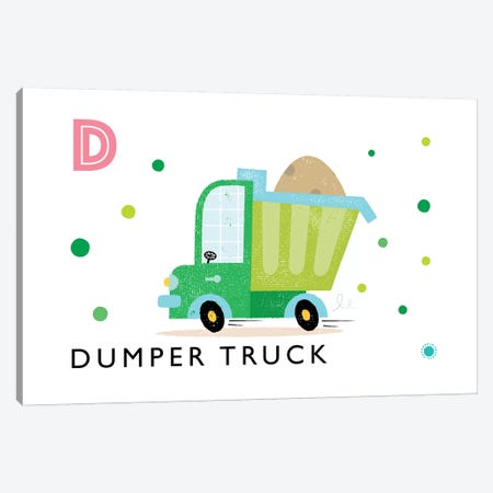 D Is For Dumper Truck Canvas Print #PPX30} by PaperPaintPixels Canvas Art Print