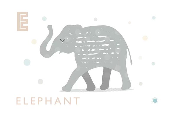 The Letter E: E Is For Elephant by PaperPaintPixels