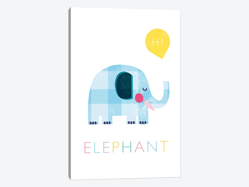 Elephant by PaperPaintPixels 1-piece Canvas Print