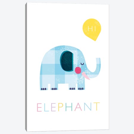 Elephant Canvas Print #PPX32} by PaperPaintPixels Canvas Art Print