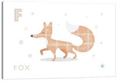 Fox Canvas Art Print - Letter F
