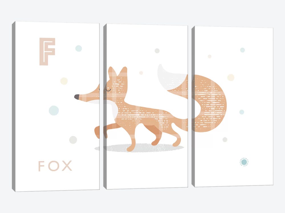 Fox by PaperPaintPixels 3-piece Canvas Art