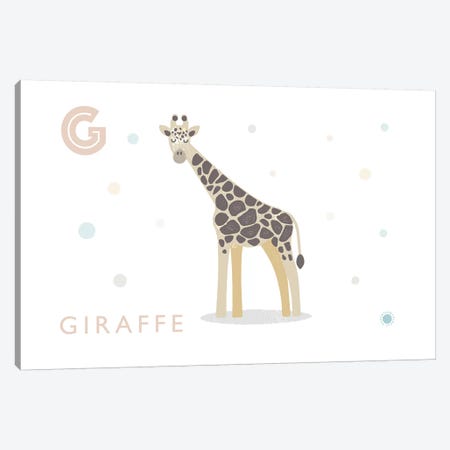 Giraffe Canvas Print #PPX38} by PaperPaintPixels Art Print