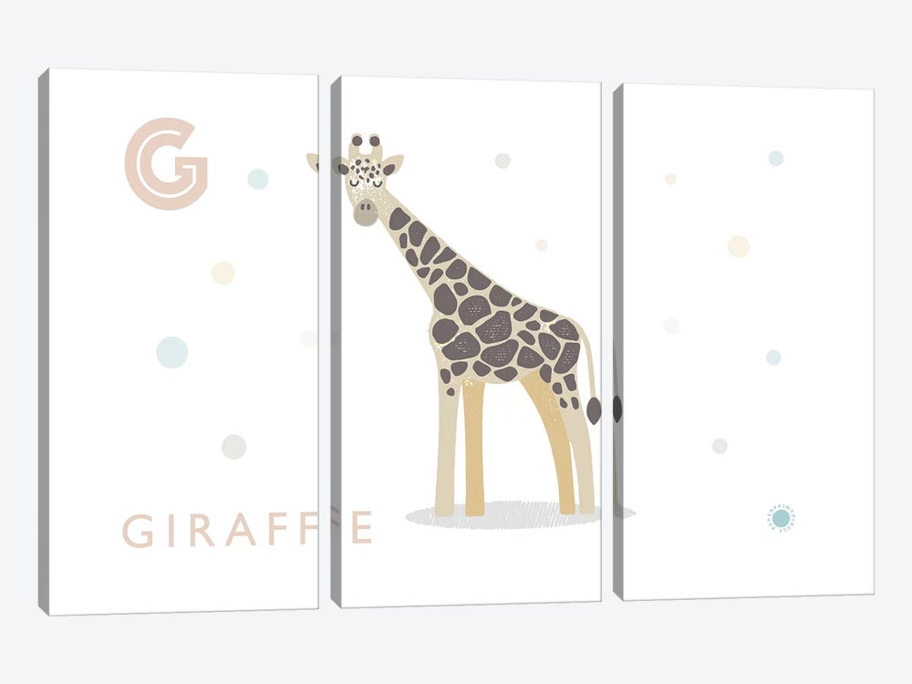 Giraffe by PaperPaintPixels 3-piece Canvas Print
