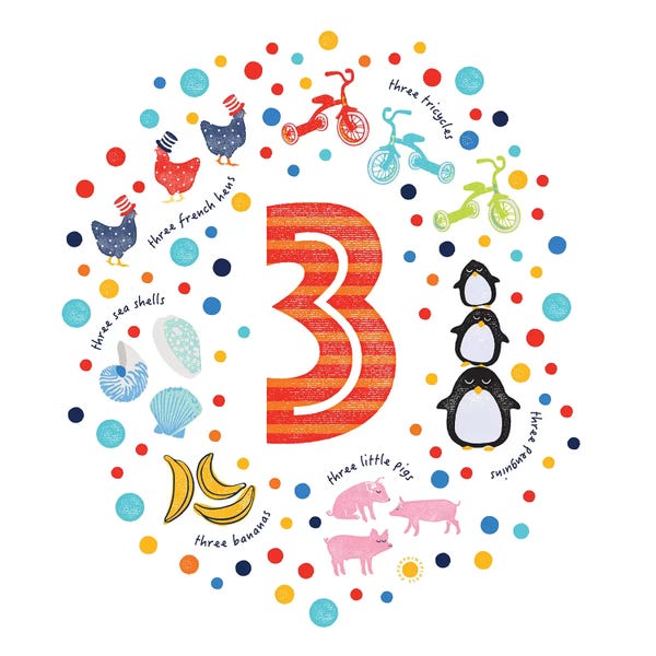 Numbers: 3 by PaperPaintPixels