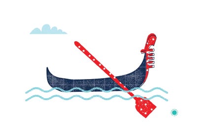 Gondola by PaperPaintPixels canvas print