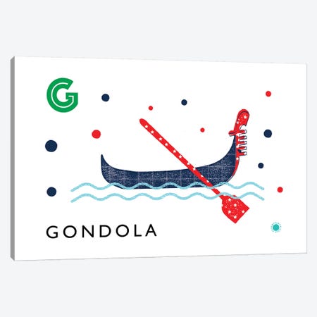 G Is For Gondola Canvas Print #PPX41} by PaperPaintPixels Canvas Art