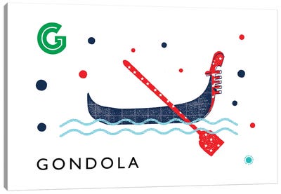 G Is For Gondola Canvas Art Print - Letter G