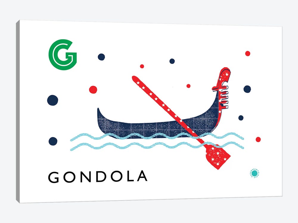 G Is For Gondola by PaperPaintPixels 1-piece Art Print