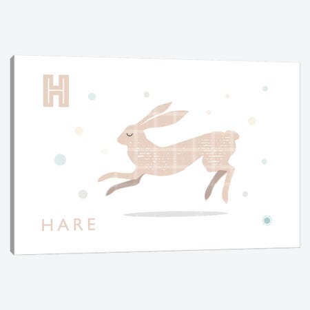 Hare Canvas Print #PPX42} by PaperPaintPixels Canvas Artwork