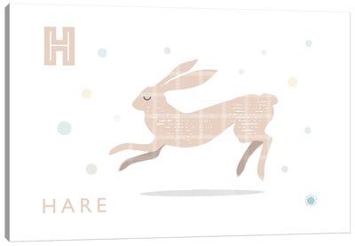 Hare Canvas Art Print - Letter H