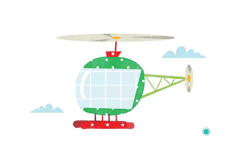 Helicopter by PaperPaintPixels wall art