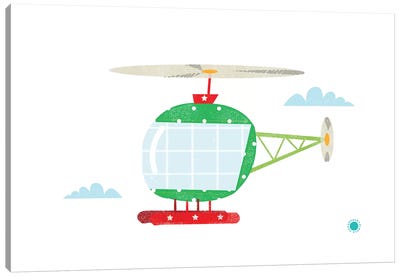 Helicopter Canvas Art Print - PaperPaintPixels