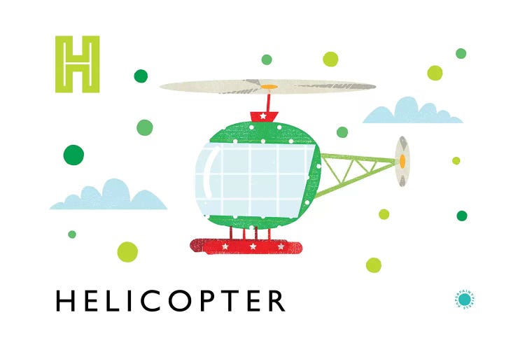 H Is Forhelicopter by PaperPaintPixels wall art
