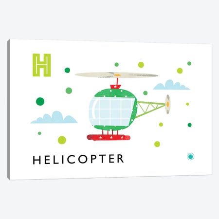 H Is Forhelicopter Canvas Print #PPX44} by PaperPaintPixels Canvas Art Print