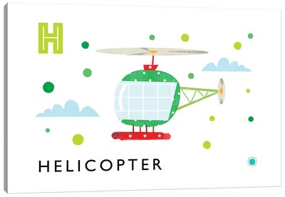 H Is Forhelicopter Canvas Art Print - PaperPaintPixels