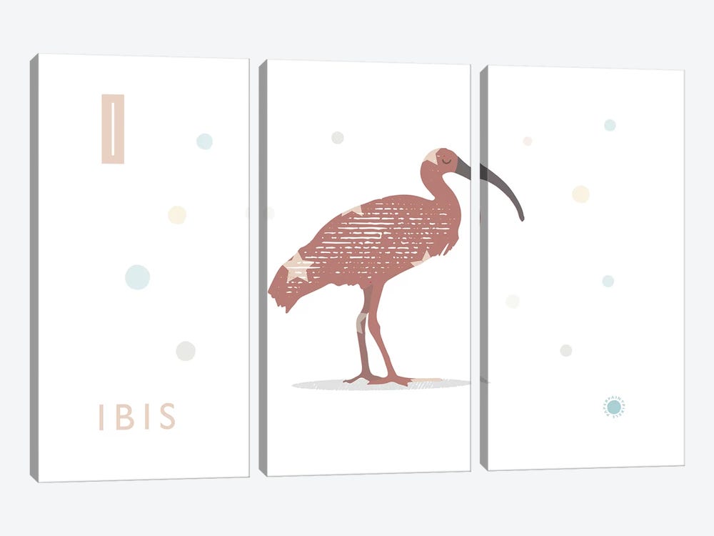 Ibis by PaperPaintPixels 3-piece Canvas Print