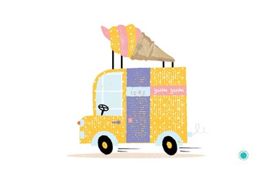 Ice Cream Van by PaperPaintPixels acrylic art print