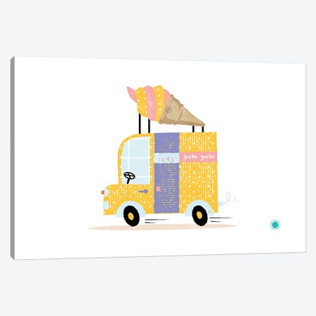 Ice Cream Van Canvas Print #PPX46} by PaperPaintPixels Canvas Print