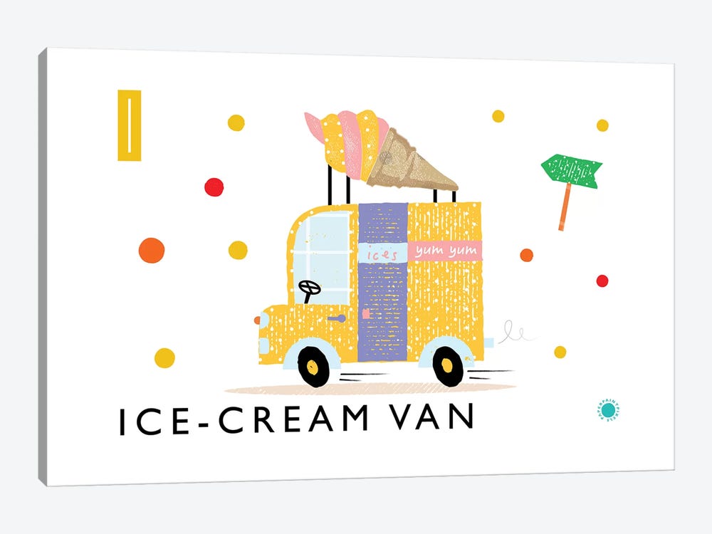 I Is For Ice Cream Van by PaperPaintPixels 1-piece Art Print