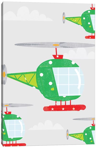 In The Air Helicopters Canvas Art Print - PaperPaintPixels