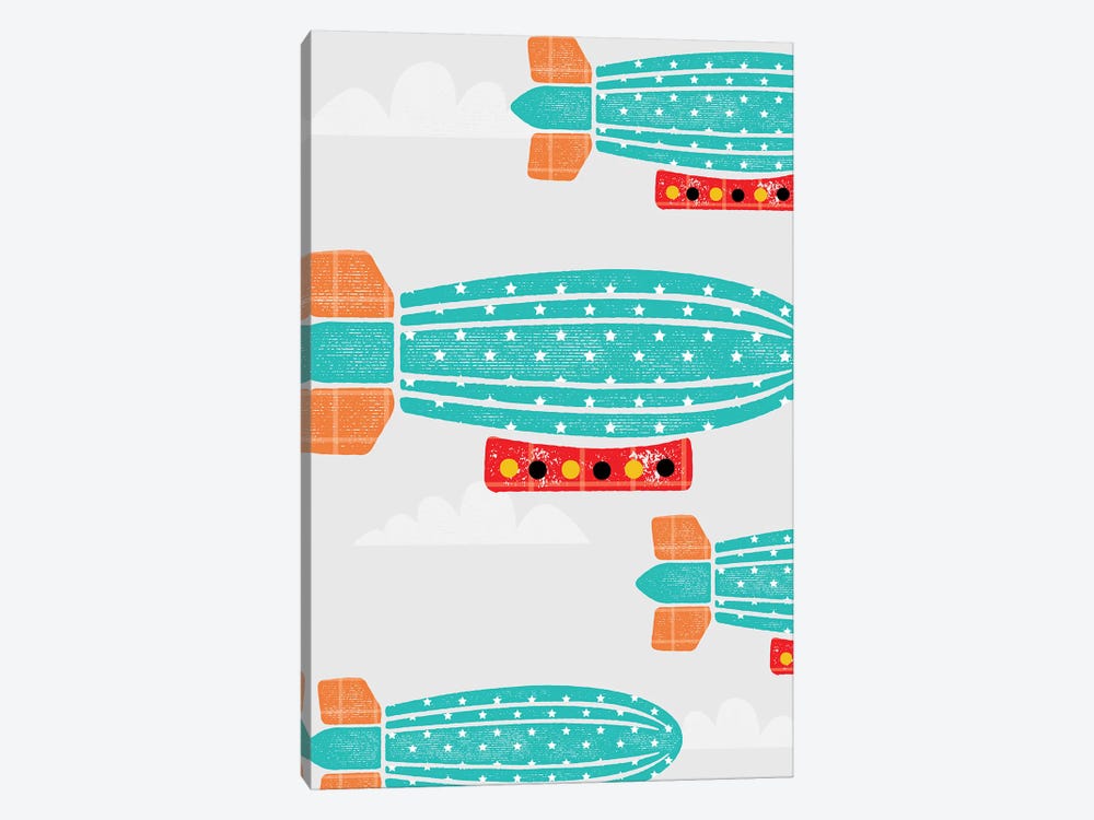 In The Air Zeppelins by PaperPaintPixels 1-piece Canvas Art
