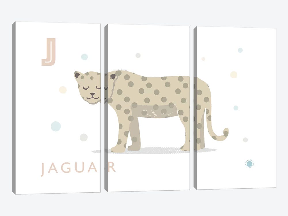 Jaguar by PaperPaintPixels 3-piece Canvas Art Print