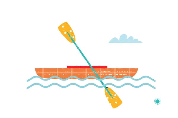 Kids Transportation Art: Kayak by PaperPaintPixels