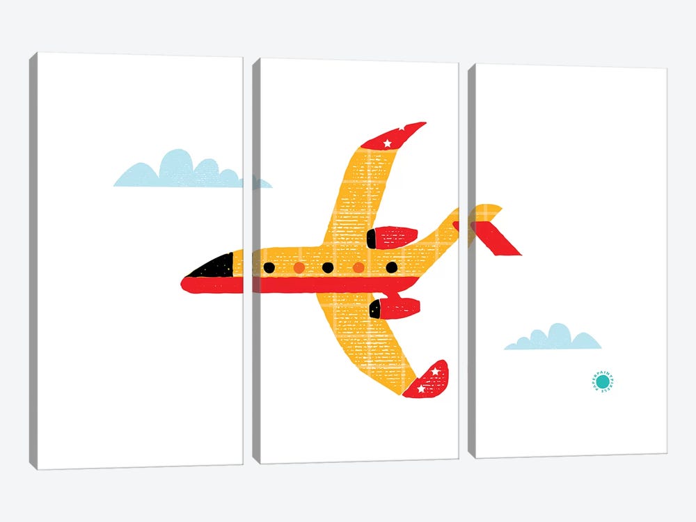 Airplane by PaperPaintPixels 3-piece Art Print