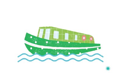 Narrowboat by PaperPaintPixels canvas print