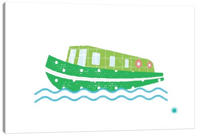 Narrowboat Canvas Art Print - PaperPaintPixels
