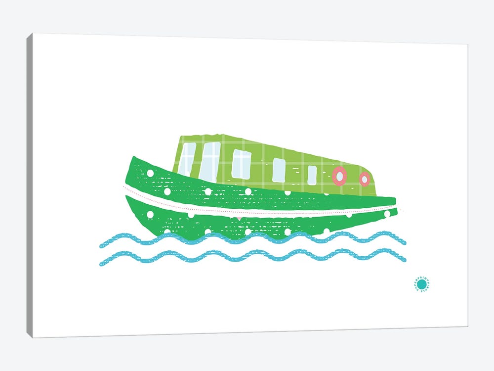 Narrowboat by PaperPaintPixels 1-piece Canvas Wall Art