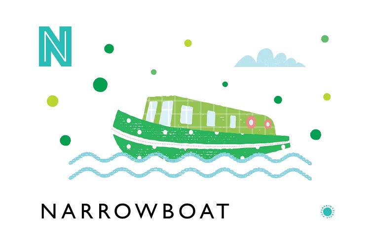 N Is For Narrowboat by PaperPaintPixels wall art