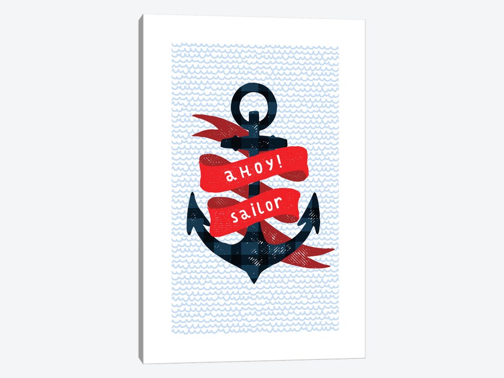 Nautical Anchor by PaperPaintPixels 1-piece Canvas Art Print