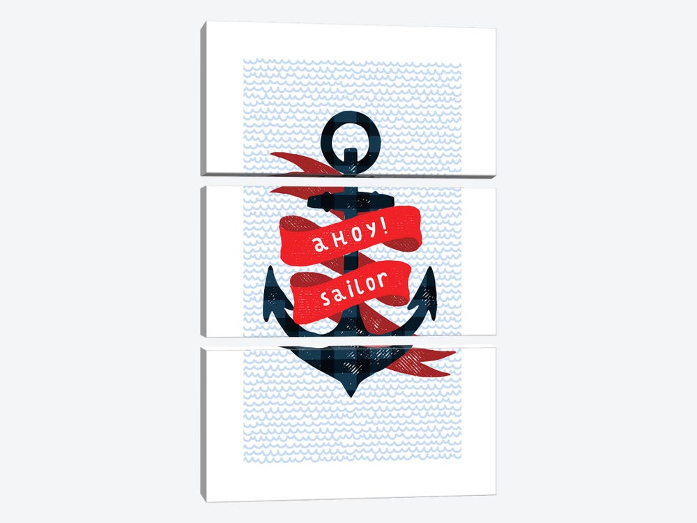 Nautical Anchor by PaperPaintPixels 3-piece Canvas Print