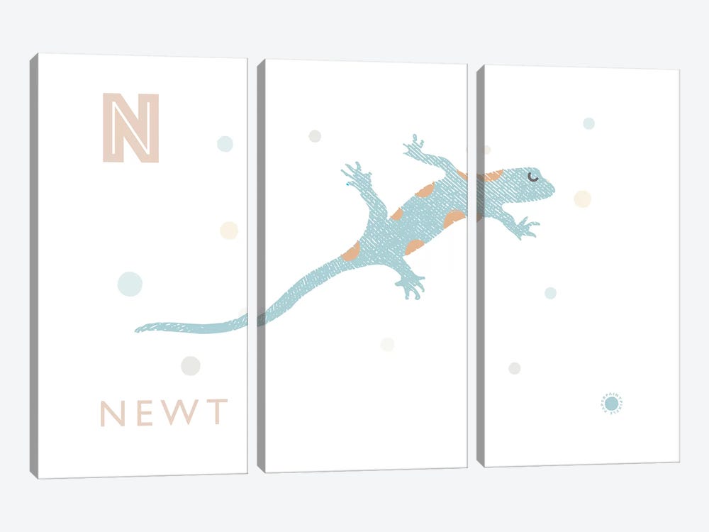 Newt by PaperPaintPixels 3-piece Canvas Print