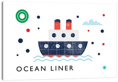 O Is For Ocean Liner Canvas Art Print - Letter O