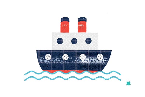 Kids Nautical Art: Ocean Liner by PaperPaintPixels