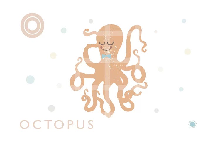 Octopus by PaperPaintPixels wall art