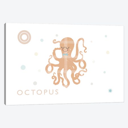 Octopus Canvas Print #PPX77} by PaperPaintPixels Canvas Artwork
