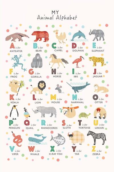 Kids Educational Art: Animal Alphabet by PaperPaintPixels