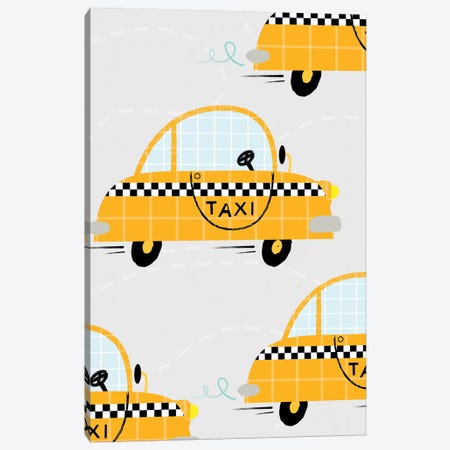 On The Road Taxis Canvas Print #PPX80} by PaperPaintPixels Canvas Art