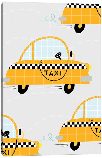On The Road Taxis Canvas Art Print - PaperPaintPixels
