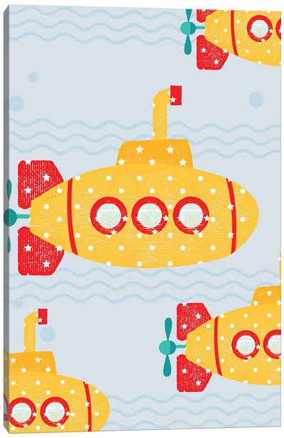 On The Water Submarines Canvas Art Print - PaperPaintPixels