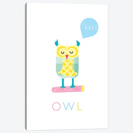 Owl Canvas Print #PPX86} by PaperPaintPixels Canvas Art Print