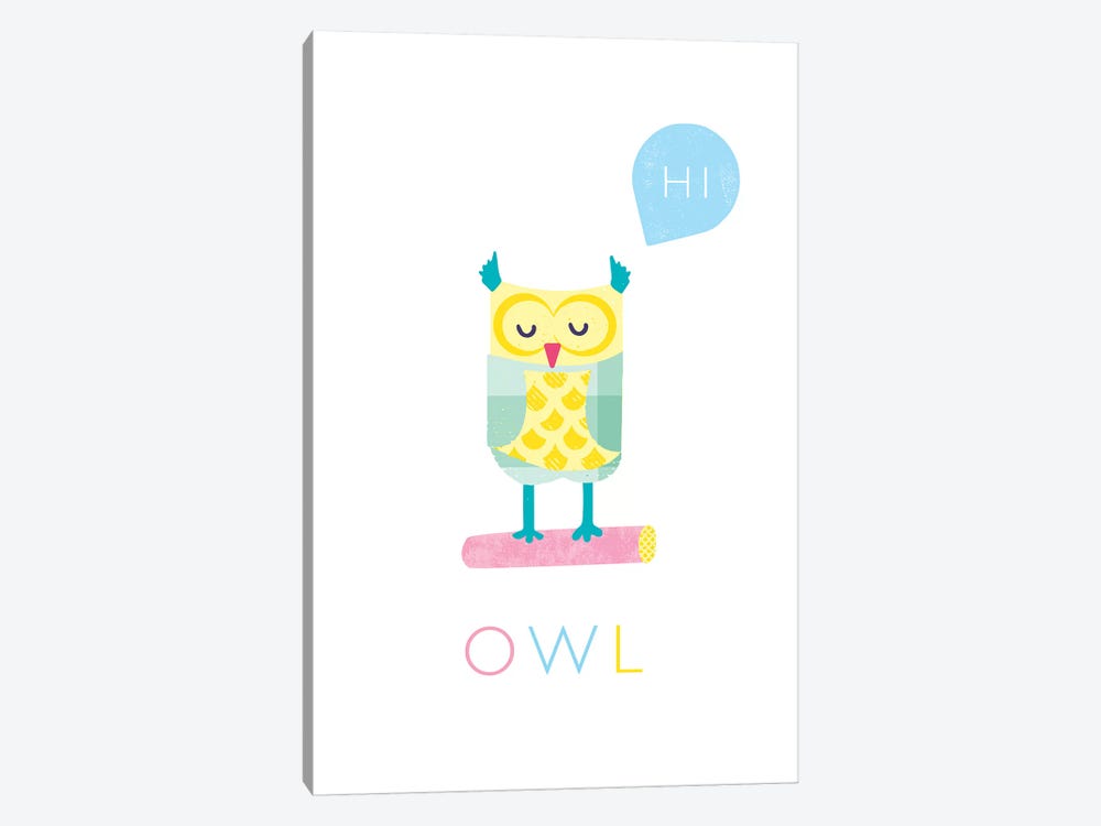 Owl by PaperPaintPixels 1-piece Canvas Art